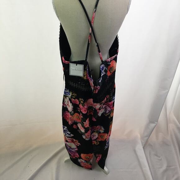 Premier Amour Floral Dress Black Red Yellow 14 - Picture 6 of 13